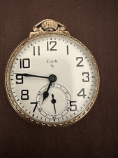1951 ELGIN model 20 10k RGP POCKETWATCH 17 Jewels 16S