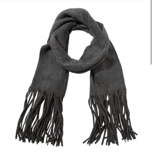 Nueva Bufanda Lucky Brand Liso Cepillado Gris Oscuro Mezcla de Polietileno con Flecos OS Nueva con Etiquetas $70 - Imagen 2 de 4