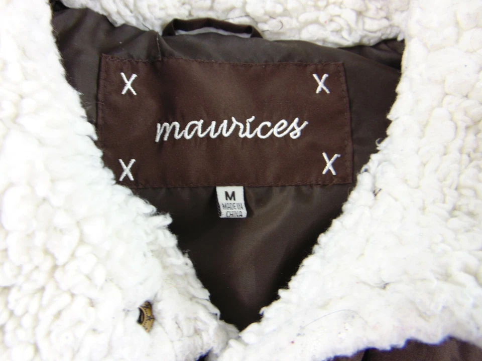 Maurices Brown Polyester Snap Button Faux Fur Vest Womens M - Image 3 of 4