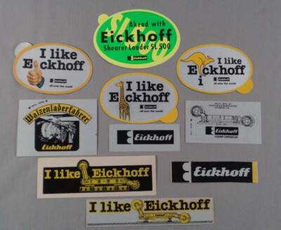 Lot of 10 Different Eickhoff Coal Mining Helmet Decal Stickers