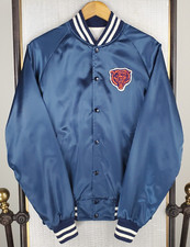 VTG ACTIVE GEN x CHICAGO BEARS Size Medium Satin Snap Front Jacket Made in USA