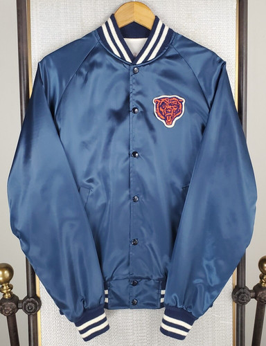 VTG ACTIVE GEN x CHICAGO BEARS Size Medium Satin Snap Front Jacket Made in USA
