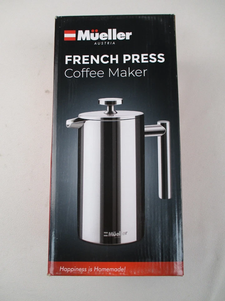 Cafetera Mueller French Press de acero inoxidable 1L 34 OZ MU-SSHYDPRESS Foto 3 de 4
