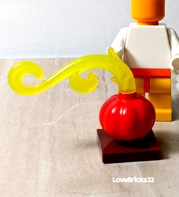 New LEGO Gourd Fancy Pumpkin Red Colorful Vegetable with Stem Holiday Plant