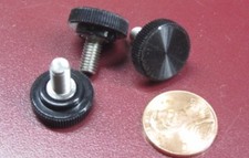 Plastic Black Stainless Thumb Screw, 5/8" Head Dia. x 10-32 x 3/8" Length, 25 Pc
