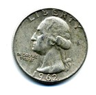 1962 D Washington Quarter 90% SILVER AMERICAN US 25 Cent U.S OLD Nice Coin #7574 — photo 1