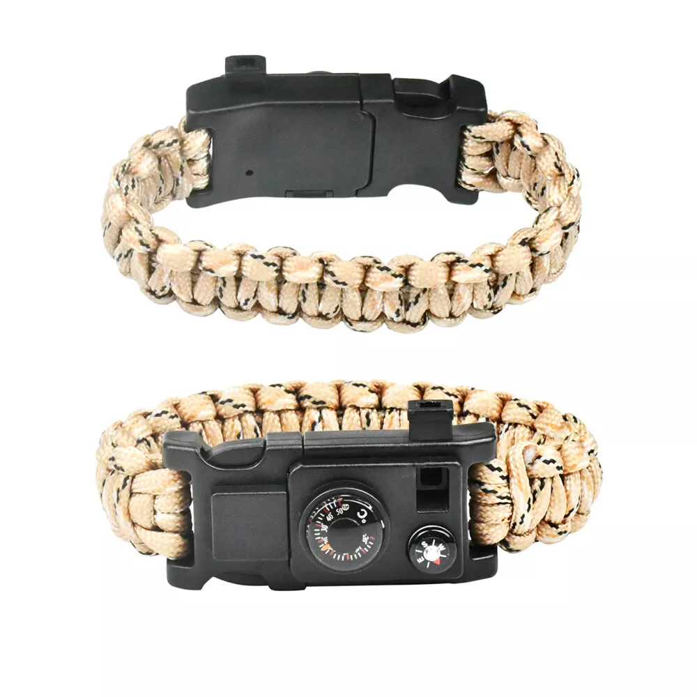 Aisence Survival bracelet, Paracord bracelet, outdoor emergency wristband, Survival  gear kit with flint fire initiator, scraper : Amazon.in: Clothing &  Accessories