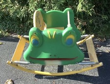 Vintage Hoppy Frog Rocking Horse Frogger Inspired Video Game Rare Toy Old Baby