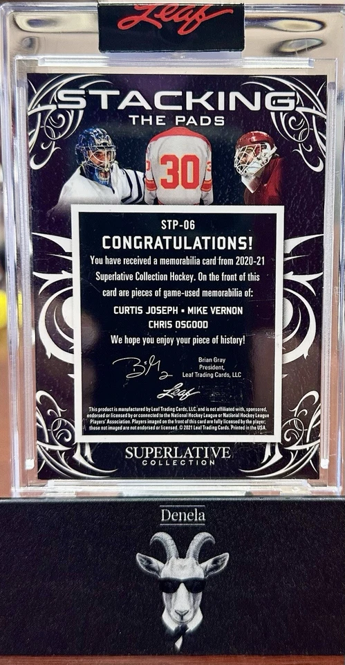 2020-21 Leaf Superlative Stacking the Pads Game Used #1/3 OSGOOD VERNON JOSEPH - Image 2 of 3