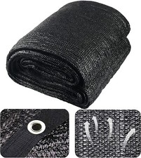 90 Black Sunblock Shade Cloth Taped Edge with Grommets UV Resistant 10x20ft Net
