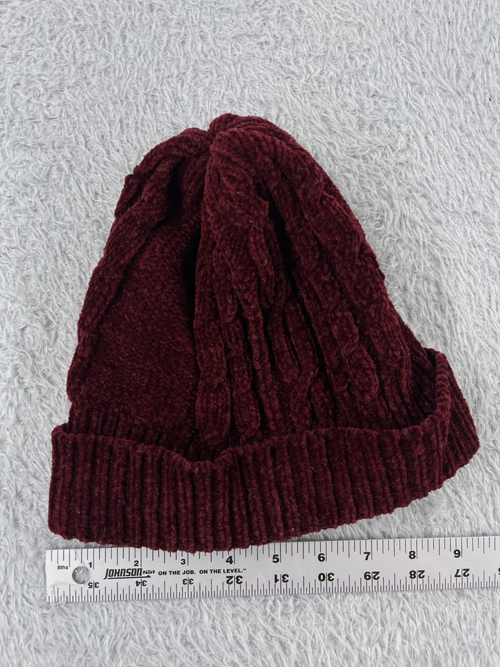 Berkshire моды Beanie Toque женщин один размер бордовый кабель трикотажа 100% акрил - Изображение 3 из 4