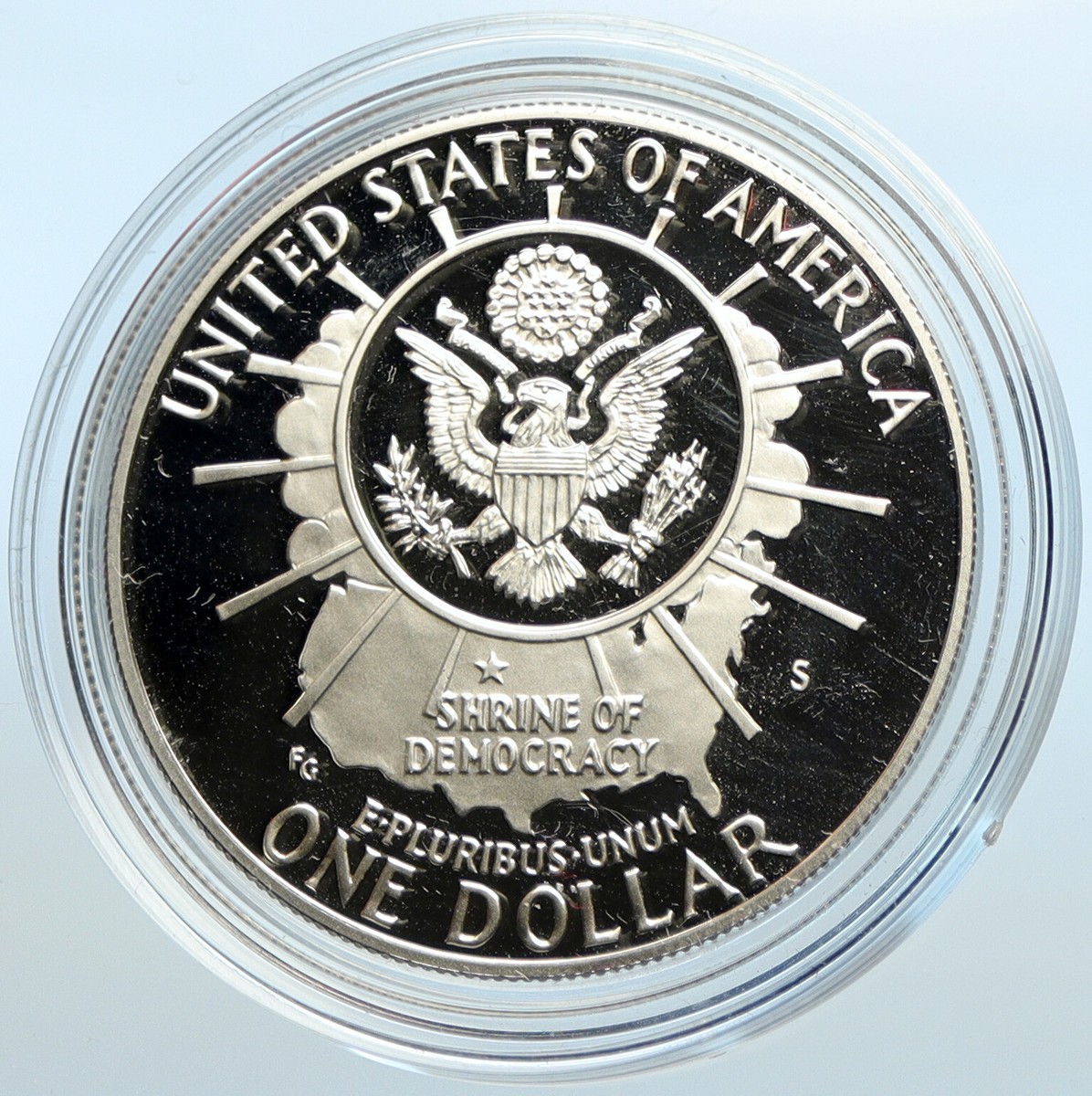 1991 S USA US Mount RUSHMORE Presidents OLD Proof Silver Dollar