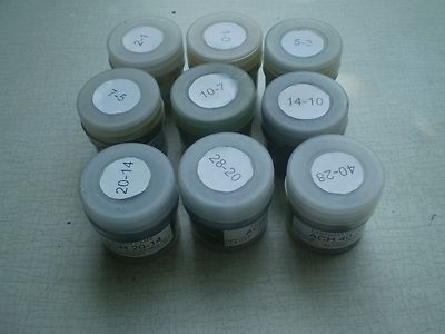 9 x 40 gr. Diamond polishing paste, diamond lapping compound 1/0 - 40/28 µ