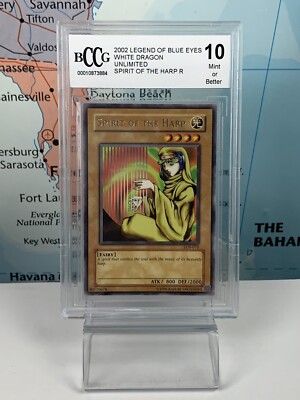 SHIPS SAME DAY 2002 YuGiOh LEGEND OF BLUE EYES SPIRIT OF THE HARP BCCG 10 Rare