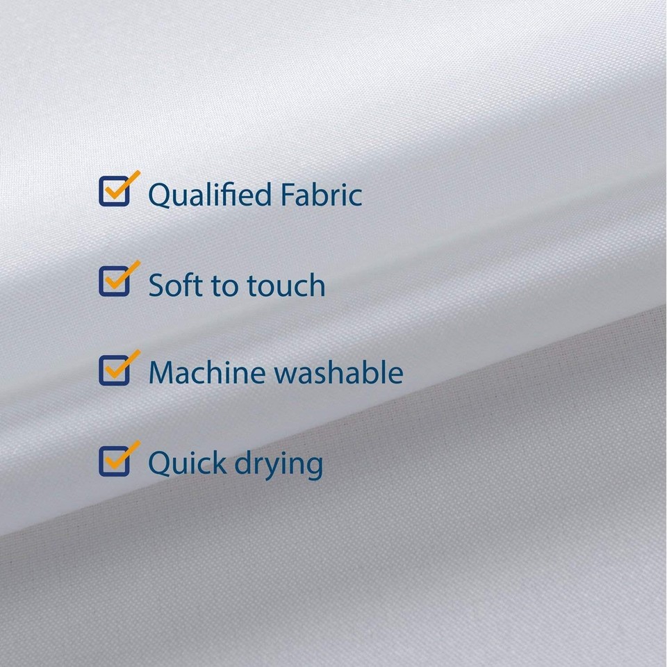 Fabric Shower Curtain Liner 54 X 78 Inches Bath Stall Size, Hotel Quali