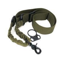 Adjustable One Single Point Bungee Rifle Sling Green