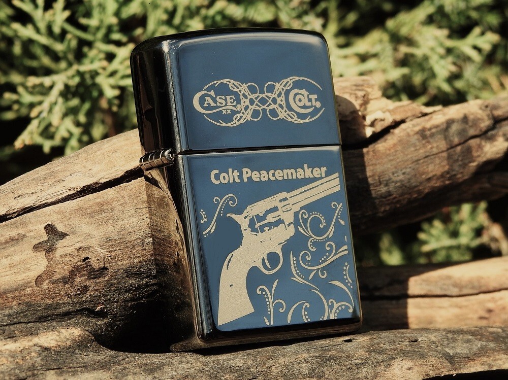 Zippo Lighter - Colt Peacemaker Revolver - Case XX Knives - 1873