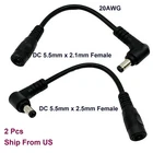 2x CCTV DC Power Cord 5.5mm x 2.1mm Female to 5.5mm x 2.5mm Male Cable LED Strip