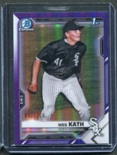 2021 Bowman Draft Chrome Purple Refractor Wes Kath #BDC-43 White Sox /250