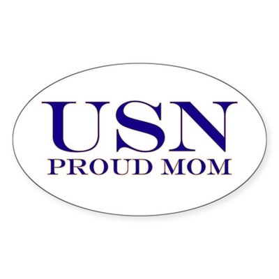 CafePress USN Proud Mom Oval Sticker Sticker (Oval) (53953348)