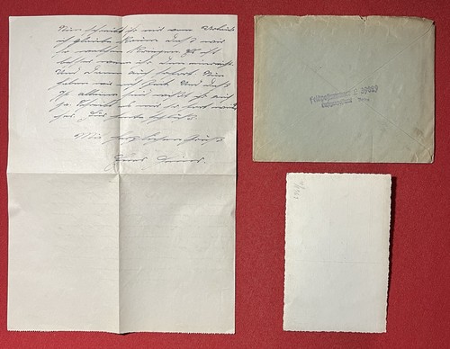 Agrupación de cartas de correspondencia de soldados alemanes de la Segunda Guerra Mundial con portada y foto 1941 - Imagen 2 de 11