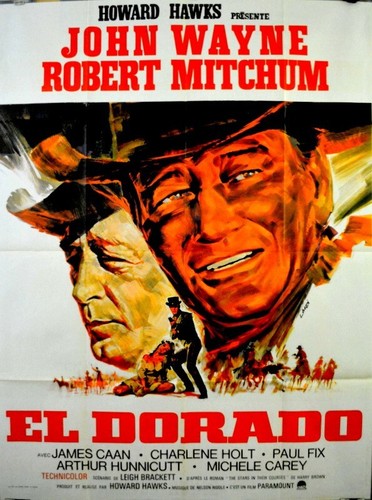 John Wayne Robert Mitchum EL DORADO Howard Hawks 1966 FRENCH POSTER 47x63