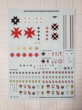 Warhammer 40k Space Marine Bits Primaris Black Templar Upgrade Transfer Sheet