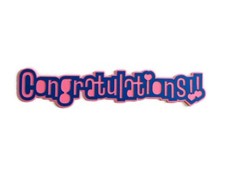 Congratulations Cardstock Words with Backgrounds Die Cuts Scrapbook 6 Pieces