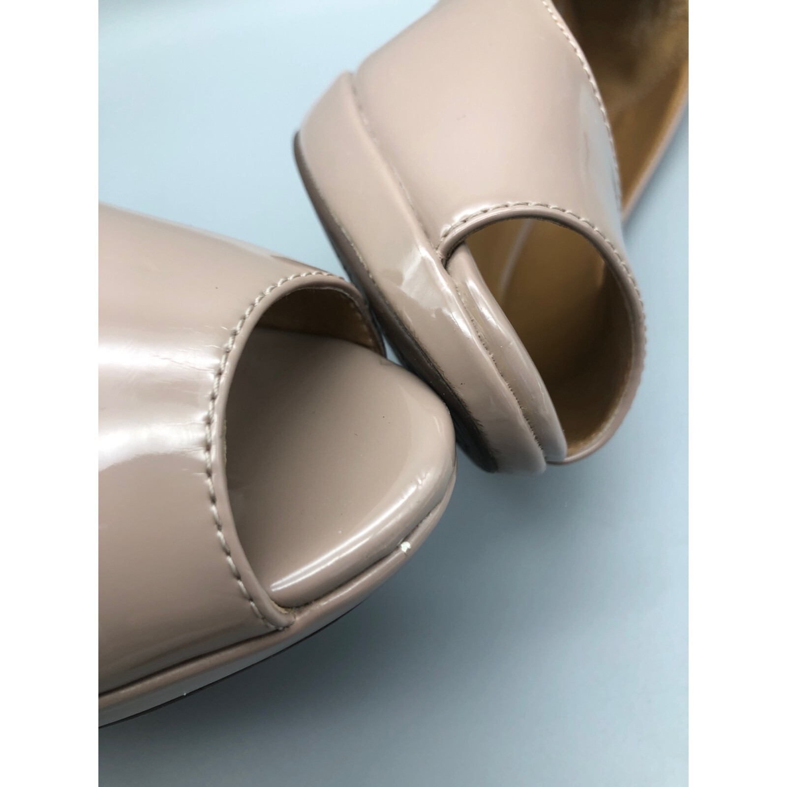 Clarks Collection beige mini platform patent leat… - image 12