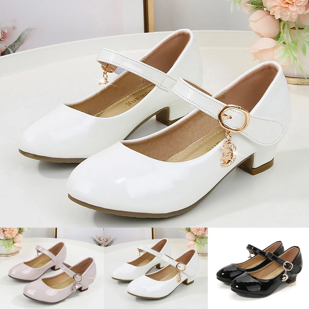 ADAMUMU Girls Low Heel Shoes PU Dress Shoes for Algeria | Ubuy