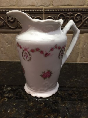 ANTIQUE VINTAGE SMALL ORNATE PITCHER - 81 ON BOTTOM