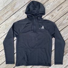 Reebok Womens Quarter Zip Hoodie Sweatshirt Black Small