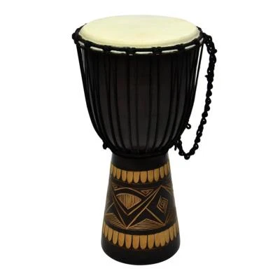 DIVERO 50cm Djembe Trommel Bali geschnitzt Afrika Bongo Drum Handarbeit