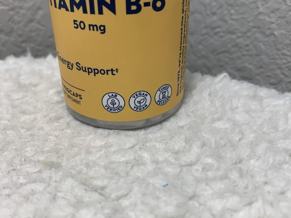 Suplemento Solaray B-6 TSTR, 50 mg | 60 cápsulas vegetales ~ soporte energético ~ exp. 04/2027 Foto 4 de 4