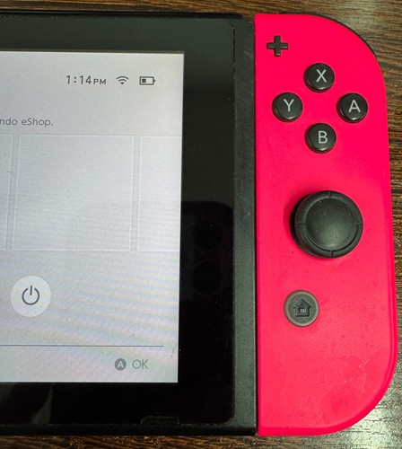 Nintendo Switch System v2 Neon Green Pink Joy-Con with Charger - Great Used Cond - Picture 4 of 11