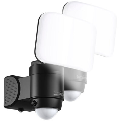 Luminea 2x Kabelloser LED-Außenstrahler mit PIR-Bewegungsmelder, 300 lm, IP44