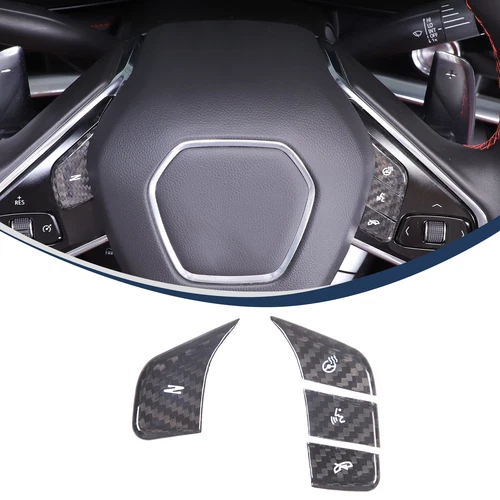 Real Dry Carbon Fiber Full Interior Dash Trim Cover Set Fits Corvette C8 2020-25 - Picture 28 of 113