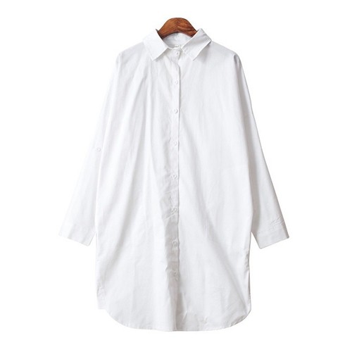 Women's White Oversized Long Shirt 