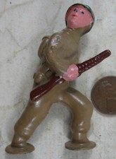 Vintage Barclay Pod Foot Soldier Walking With Rifle Green Helmet 5