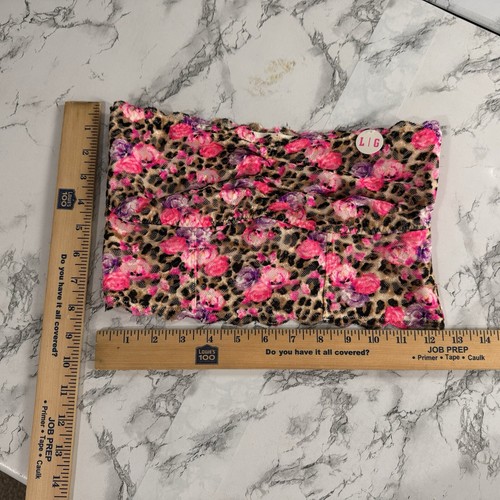 PINK Victoria's Secret Large Lace Bandeau Bra Animal Print Pink Purple Comfort - Picture 7 of 11