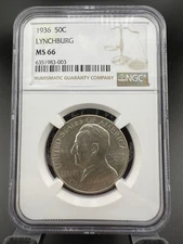 1936 LYNCHBURG COMMEMORATIVE HALF DOLLAR NGC MS 66 Amazing Beautiful Coin!