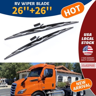 2Pcs 26'' Heavy Duty Saddle Mount Wiper Blades for Motorhome RV Bus Replacement