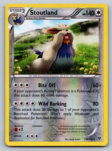 Pokemon Stoutland Rare XY Base Set 110/146 MP
