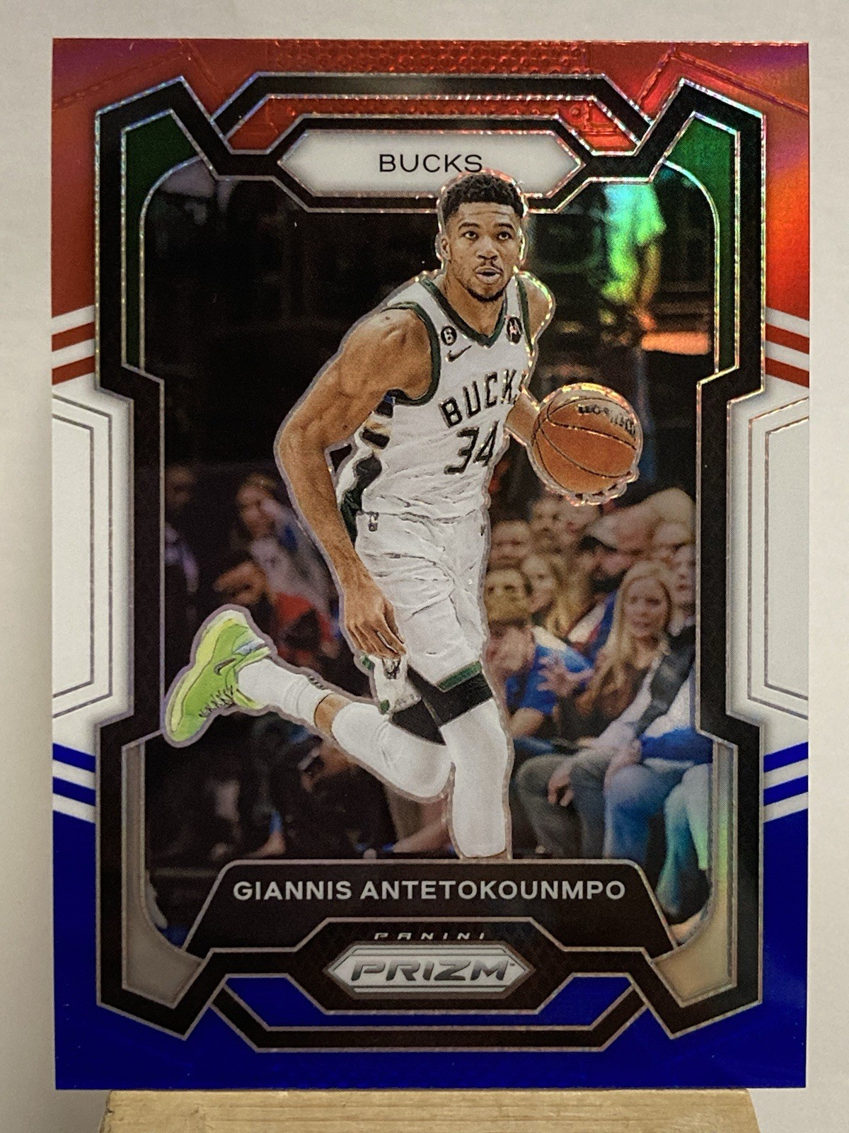 2023 Panini Prizm Giannis Antetokounmpo Red White Blue Prism #103 Bucks
