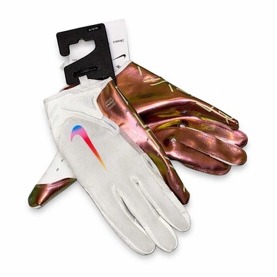 送料無料 新品 NIKE VAPOR JET GLOVES XL Nike Vapor Jet 7.0 Football Gloves White/Iridescent Men's Size XL