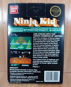 vgc Hangtab BOX CIB Ninja Kid 5 screw Minty Cart complete in nes RARE lot NICE