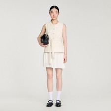 Sandro Bloom Tweed Pleated Mini Dress Fr 36 / US 4 Sequin MSRP 560