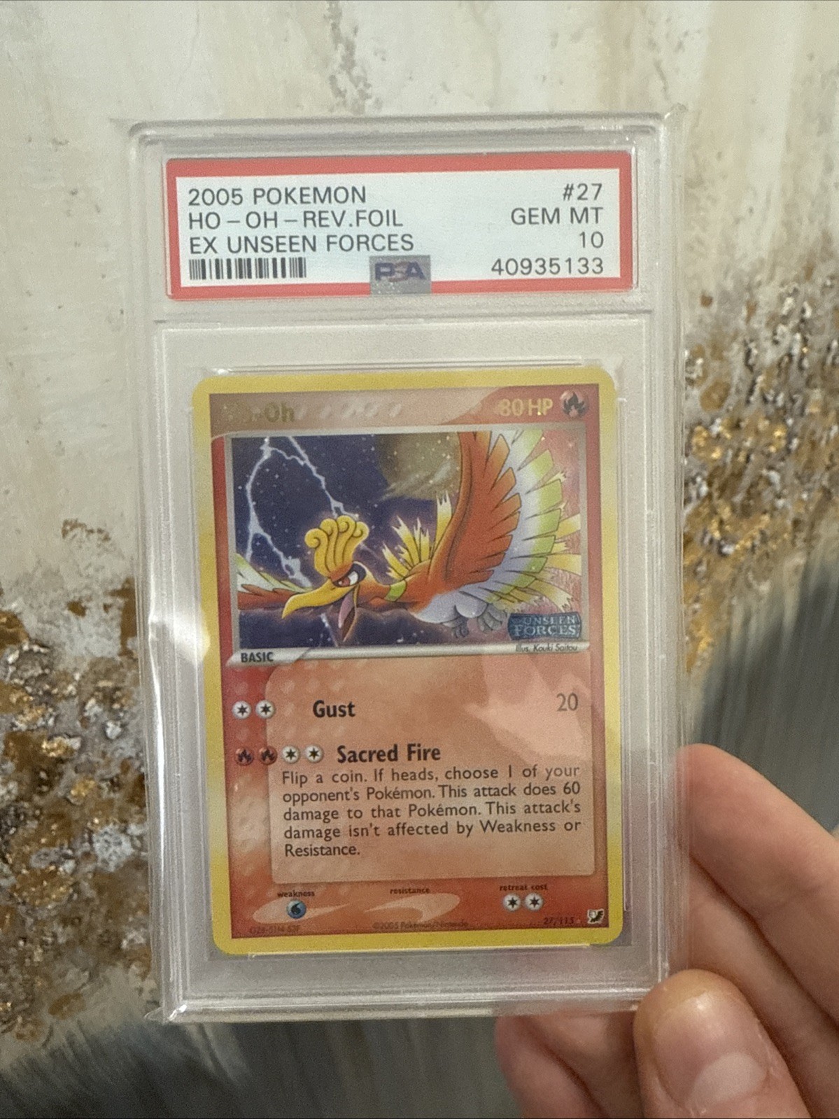 Pokemon Ho-Oh EX Unseen Forces Reverse Holo Rare #27 PSA 10 Gem Mint