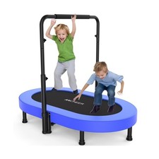 ANCHEER 56" Double Mini Trampoline for Kids, Mini Rebounder with 5-Level Adju...
