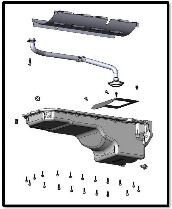 Cacerola de aceite intercambiable de motor Holley 302-75 Gen III Hemi - cárter trasero sin VVT - natural Foto 4 de 4